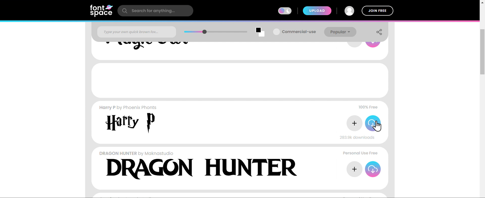 harry potter similar fonts available for free on the internet