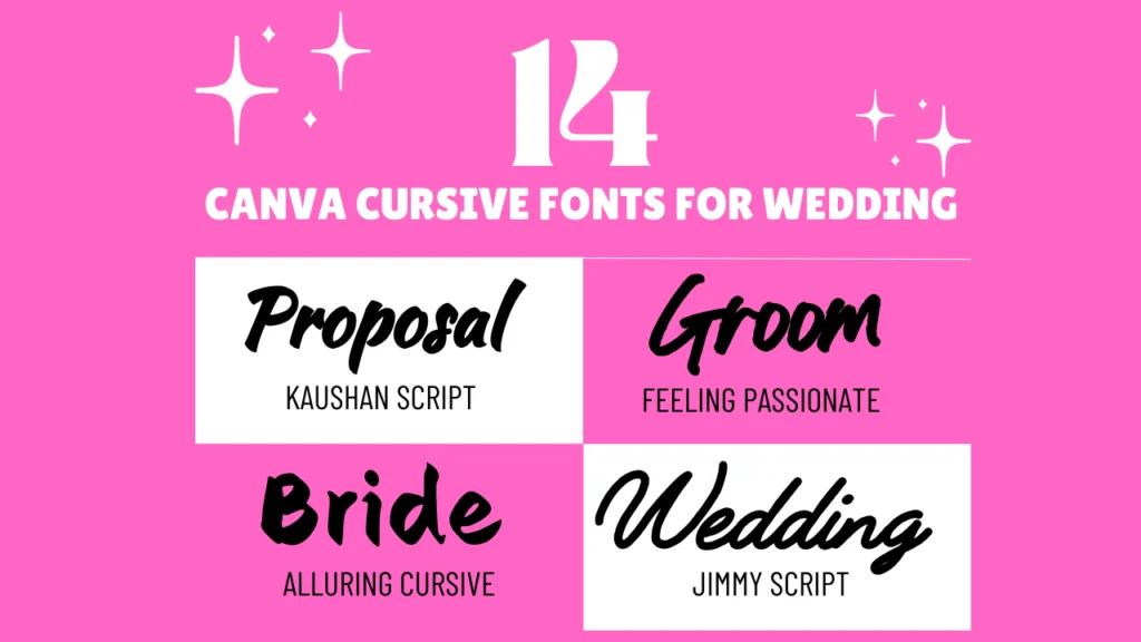 14 DIFFERENT CURSIVE WEDDING FONTS IN CANVA feature image