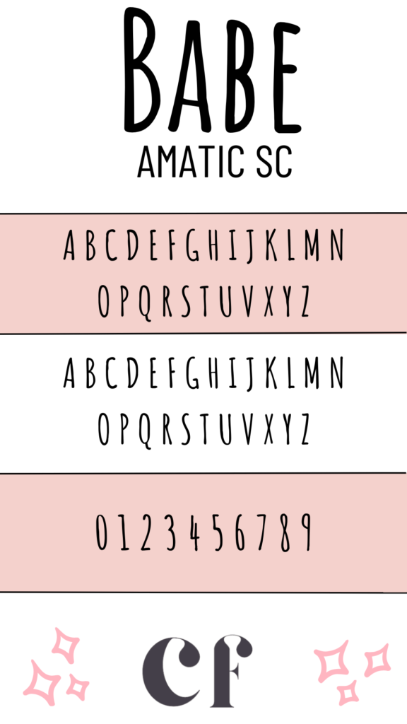 Amatic SC CUTE FONTS IN CANVA
