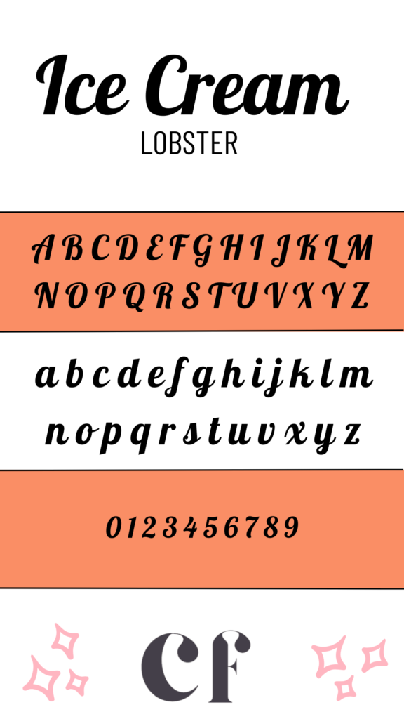 Lobster CUTE FONTS IN CANVA