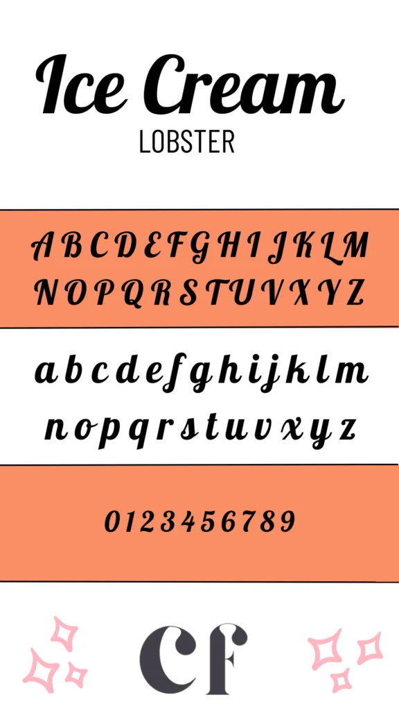 Lobster CUTE FONTS IN CANVA