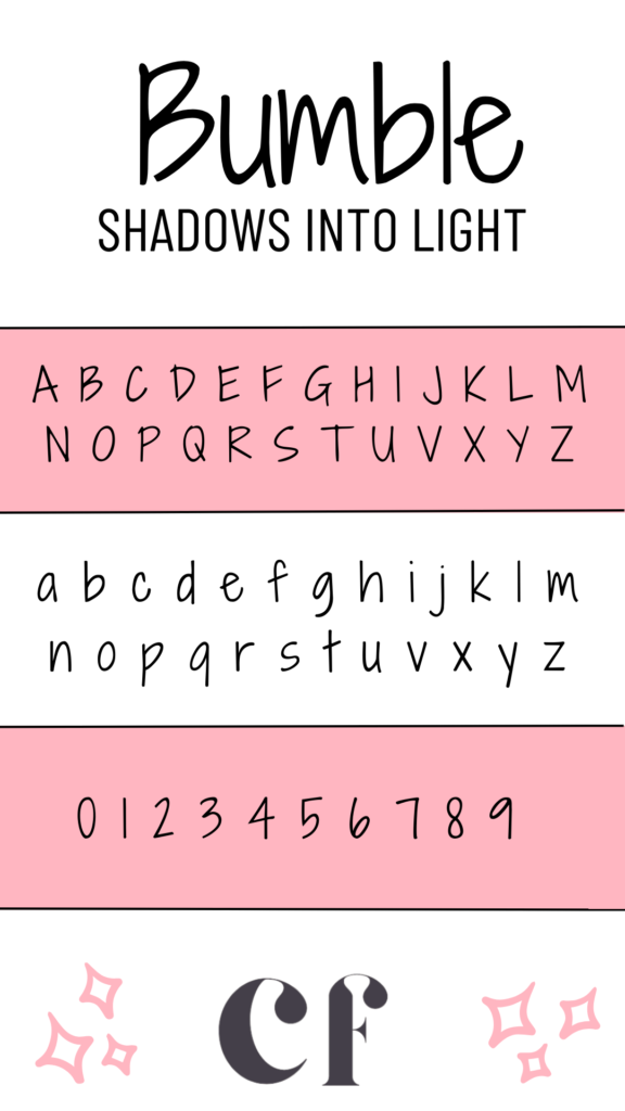 Shadows Into Light CUTE FONTS IN CANVA